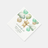 Teddy Bear Balloons Green Sky Baby shower Servet (Hoek)
