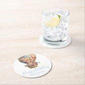 Teddy Bear Balloons Happy Birthday Ronde Kartonnen Onderzetter (Insitu)