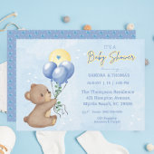 Teddy Bear Balloons Jongens Baby shower Kaart