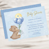 Teddy Bear Balloons Jongens Baby shower Kaart