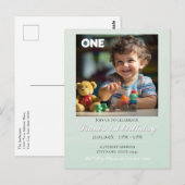 Teddy Bear Balloons Kinder Foto Birthday Briefkaart (Voorkant / Achterkant)