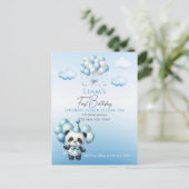 Teddy Bear Balloons Kinder Foto Birthday Briefkaart (Staand voorkant)