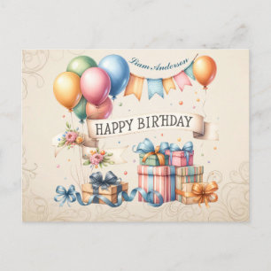 Teddy Bear Balloons Kinder Foto Birthday Briefkaart