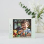 Teddy Bear Balloons Kinder Foto Birthday Feestdagenkaart (Staand voorkant)