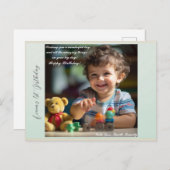 Teddy Bear Balloons Kinder Foto Birthday Feestdagenkaart (Voorkant / Achterkant)