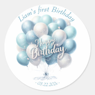 Teddy Bear Balloons Kinder Foto Birthday Ronde Sticker