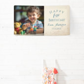 Teddy Bear Balloons Kinder Foto Birthday Spandoek (Insitu)