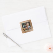 Teddy Bear Balloons Kinder Foto Birthday Vierkante Sticker (Envelop)