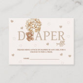 Teddy Bear Balloons Luier Raffle Baby shower Informatiekaartje (Voorkant)