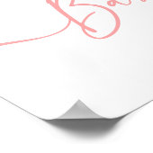 Teddy Bear Balloons Meisje Baby shower Welkom Poster (Hoek)