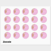 Teddy Bear Balloons PInk Bedankt Ronde Sticker (Vel)