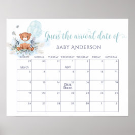Teddy Bear Balloons Raad de vervaldatum Kalender Poster
