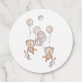 Teddy Bear Balloons Stars Baby shower Boho Bedankjes Labels (Achterkant)