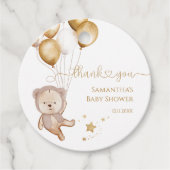 Teddy Bear Balloons Stars Baby shower Boho Bedankjes Labels (Voorkant)