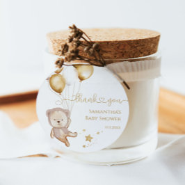 Teddy Bear Balloons Stars Baby shower Boho Bedankjes Labels