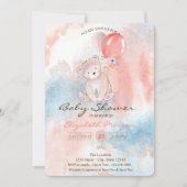 Teddy Bear Balloons Waterverf Baby shower Kaart (Voorkant)
