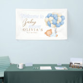 Teddy Bear Balloons Waterverf Baby shower Welkom Spandoek (Beurs)