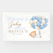 Teddy Bear Balloons Waterverf Baby shower Welkom Spandoek (Horizontaal)