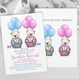 Teddy Bear Barly Daar Geslacht Onthullen Baby Kaart