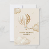 Teddy Bear Barly Wait Air Balloon Baby shower Bedankkaart (Achterkant)