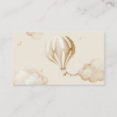 Teddy Bear Barly Wait Air Balloon Baby shower Informatiekaartje (Achterkant)