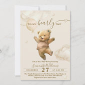 Teddy Bear Barly Wait Air Balloon Baby shower Kaart (Voorkant)