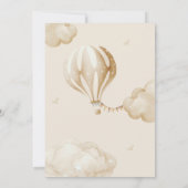 Teddy Bear Barly Wait Air Balloon Baby shower Kaart (Achterkant)