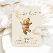 Teddy Bear Barly Wait Air Balloon Baby shower Kaart