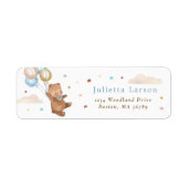 Teddy Bear Barly Wait Baby shower Return Address Etiket (Voorkant)