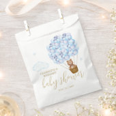 Teddy Bear Barly Wait Blue Boy Baby shower Bedankzakje (Geknipt)