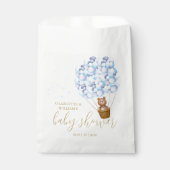 Teddy Bear Barly Wait Blue Boy Baby shower Bedankzakje (Voorkant)