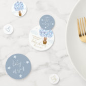 Teddy Bear Barly Wait Blue Boy Baby shower Confetti