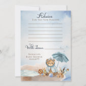 Teddy Bear Barly Wait Boy Baby shower Advice Kaart (Voorkant)