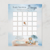 Teddy Bear Barly Wait Boy Baby shower Bingo Invi (Voorkant)