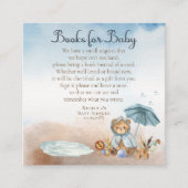 Teddy Bear Barly Wait Boy boekt Baby shower Informatiekaartje (Voorkant)