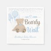 Teddy Bear Barly Wait Confetti Boy Baby shower Servet (Voorkant)
