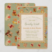 Teddy Bear Bearly Wait Baby shower Kaart (Voorkant / Achterkant)