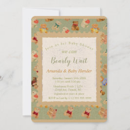 Teddy Bear Bearly Wait Baby shower Kaart