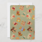 Teddy Bear Bearly Wait Baby shower Kaart (Achterkant)