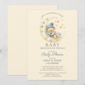 Teddy Bear Bearly Wait Baby shower Kaart (Voorkant / Achterkant)