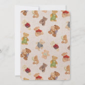 Teddy Bear Bearly Wait Baby shower Kaart (Achterkant)