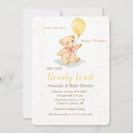 Teddy Bear Bearly Wait Baby shower Kaart