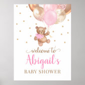 Teddy Bear Bearly Wait Welcome Baby shower Poster (Voorkant)