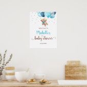 Teddy Bear Bearly Wait Welcome Baby shower Poster (Keuken)