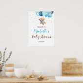 Teddy Bear Bearly Wait Welcome Baby shower Poster (Keuken)