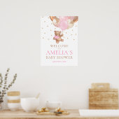Teddy Bear Bearly Wait Welcome Baby shower Poster (Keuken)