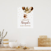 Teddy Bear Bearly Wait Welcome Baby shower Poster (Keuken)