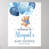 Teddy Bear Bearly Wait Welcome Baby shower Poster (Voorkant)