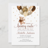 Teddy Bear Beary Cute Baby shower Invitation Kaart (Voorkant)