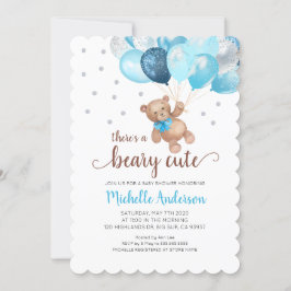 Teddy Bear Beary Cute Baby shower Invitation Kaart